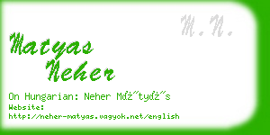 matyas neher business card